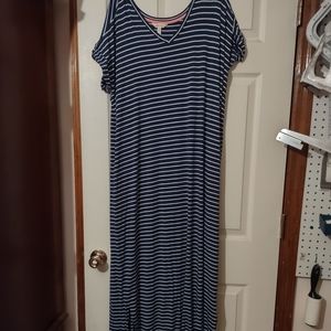 Matilda Jane Navy and white striped Large Maxi dress